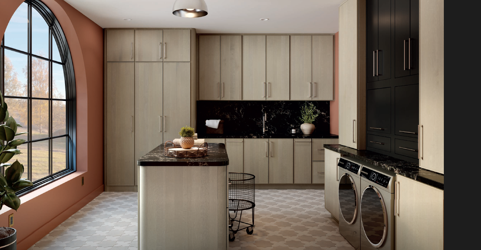 Starmark full overlay stain slab kitchen
