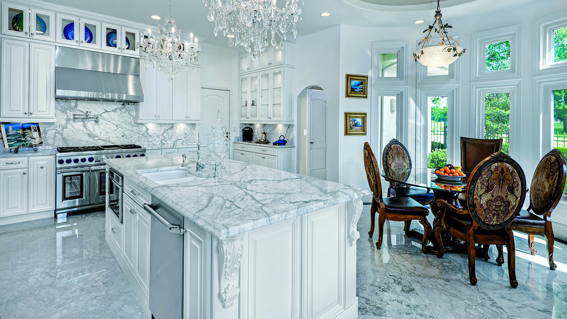 High-quality painted and stained kitchen cabinetry